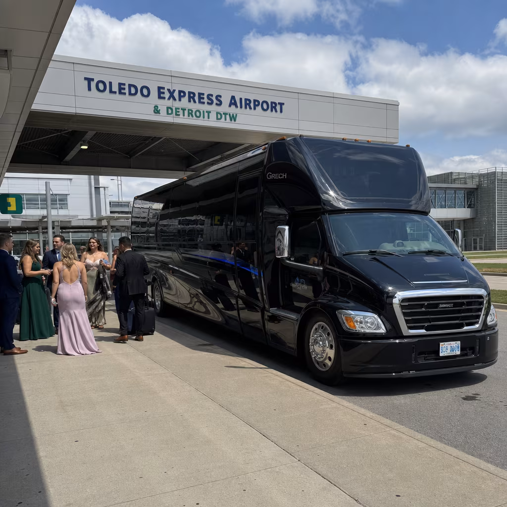 Rent a Bus to Toledo Express Airport & Detroit DTW