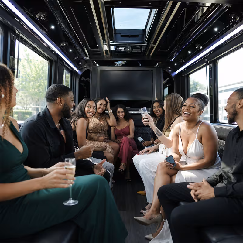 Black Mercedes Sprinter van staged for an Toledo Private Event Transportation group