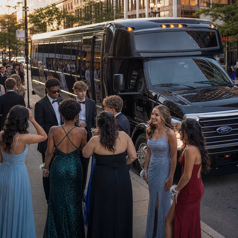 Passengers loading luggage while boarding an Toledo group shuttle