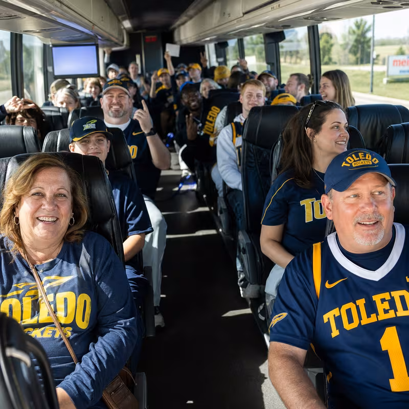 Black Mercedes Sprinter van staged for an Toledo Sporting Event Transportation group