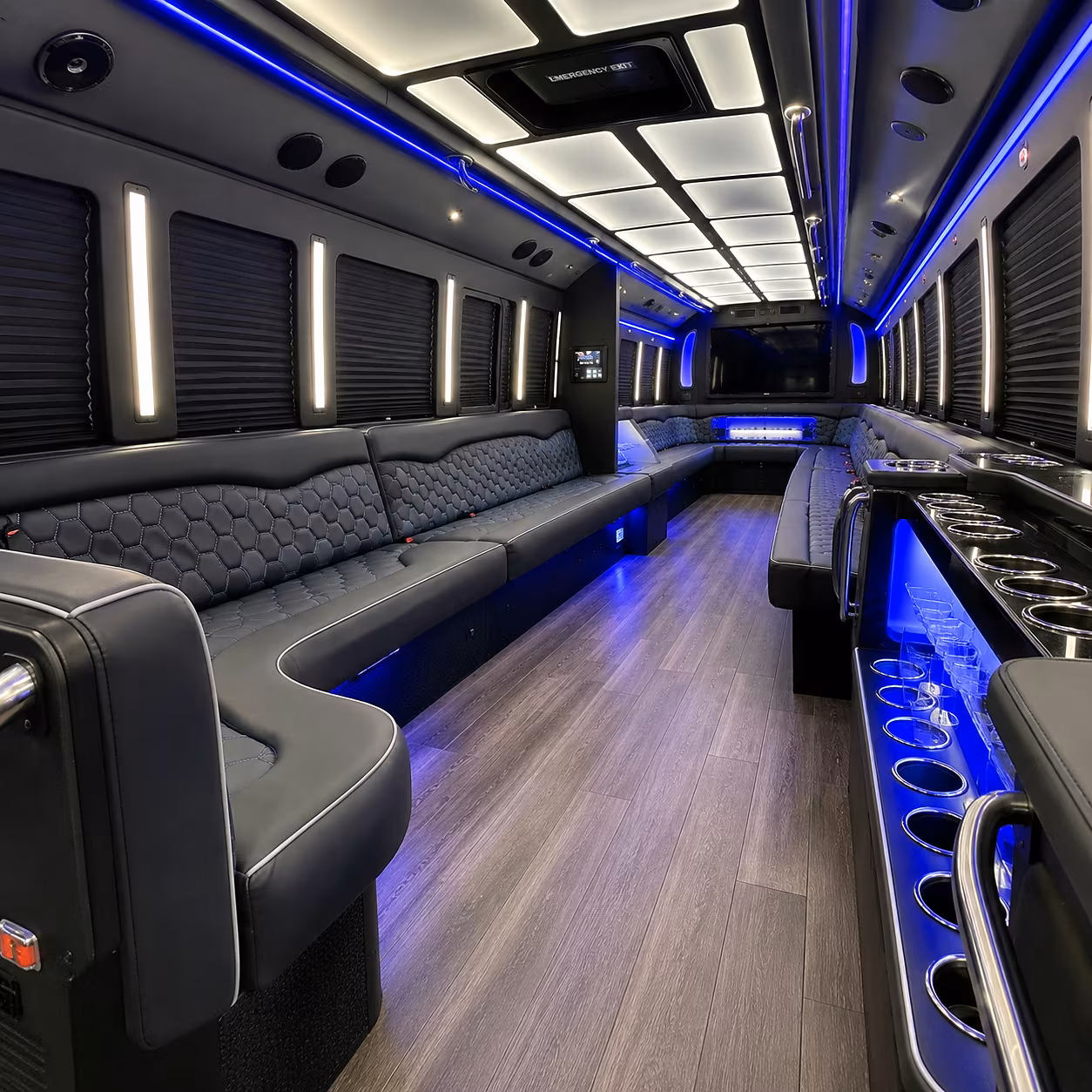 Toledo Sporting Event Transportation party bus interior