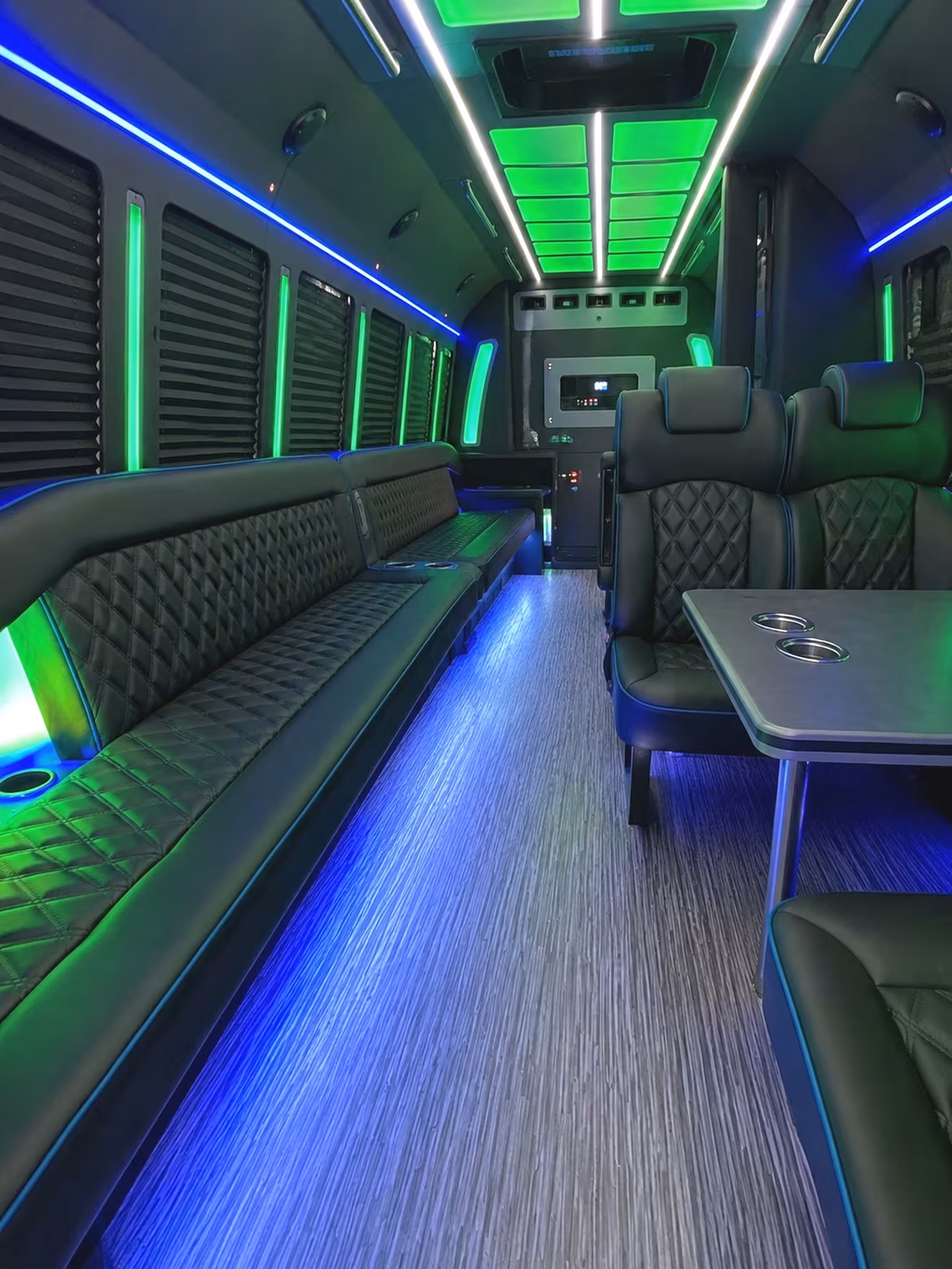 Toledo Wedding Transportation party bus interior